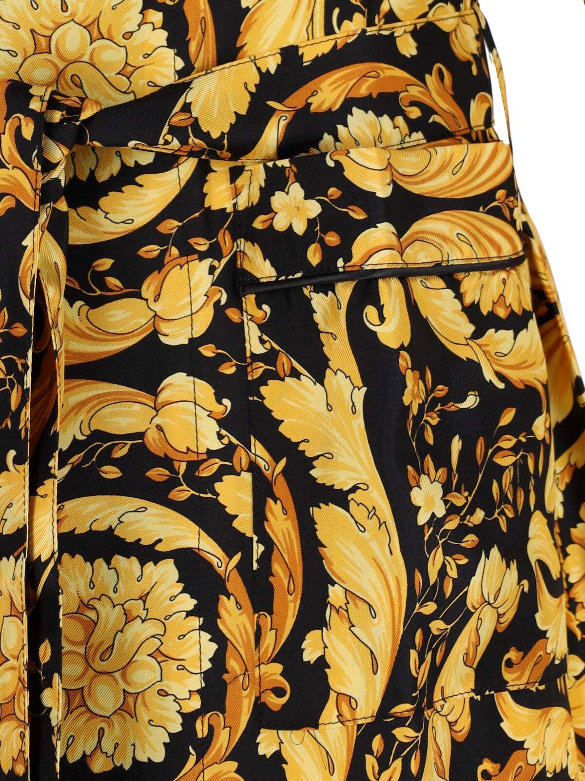 Barocco Print Silk Bathrobe