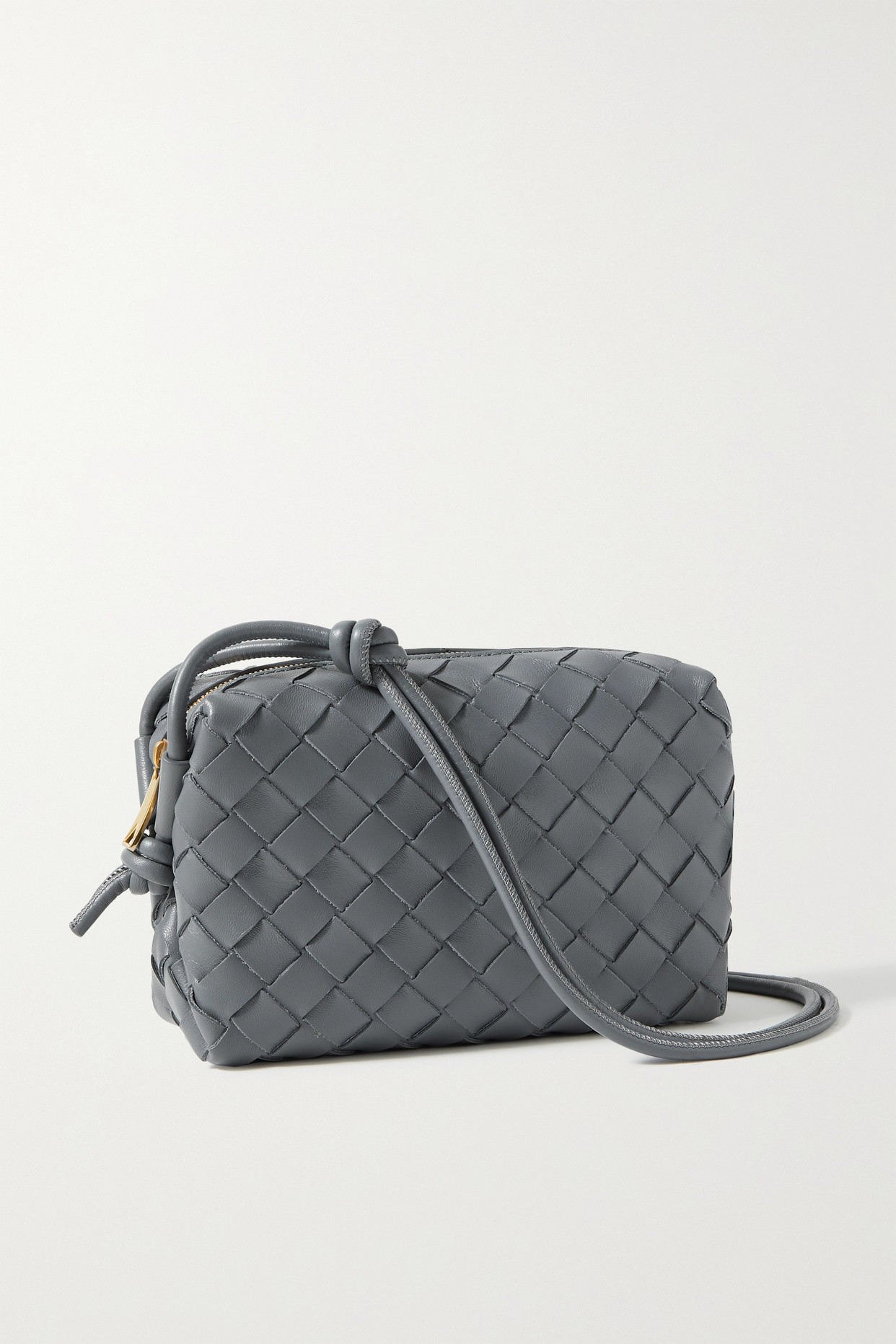 Loop Small Leather Crossbody Bag in Black - Bottega Veneta