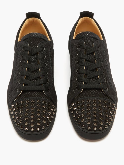 Christian Louboutin Fun Louis Junior Spike-stud Velvet Trainers in