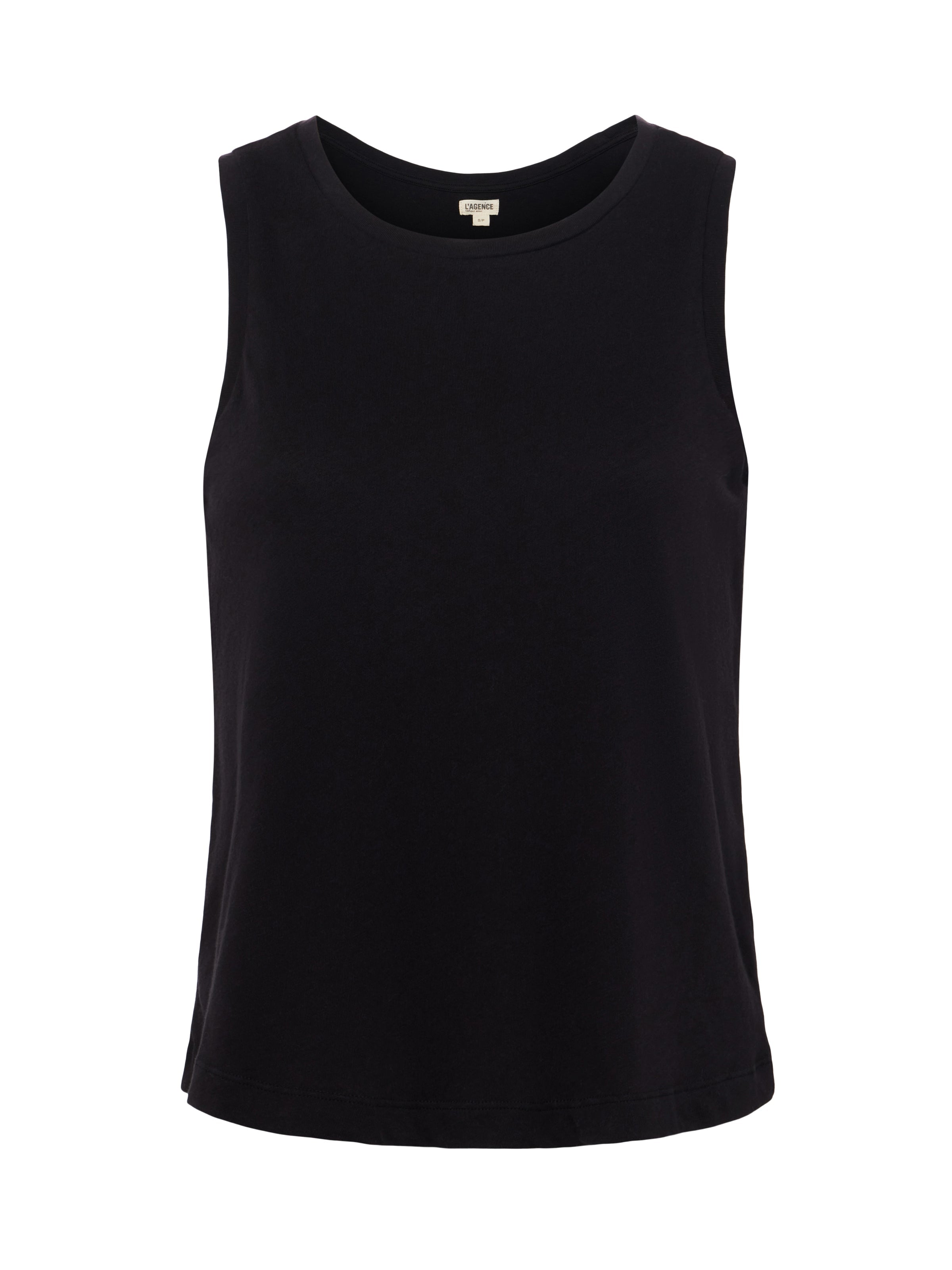 Mikaela Cotton Tank Top In Black