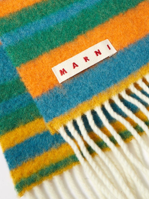 Marni Striped alpaca-blend scarf - Realry: A global fashion sites