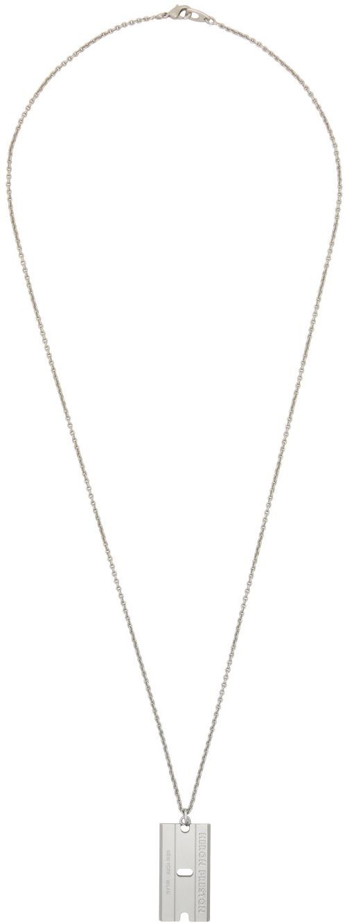 McQ Razor Blade And Safety Pin Necklace in Metallic
