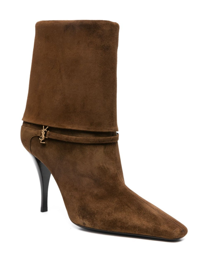 Brown Suede Logo Boots