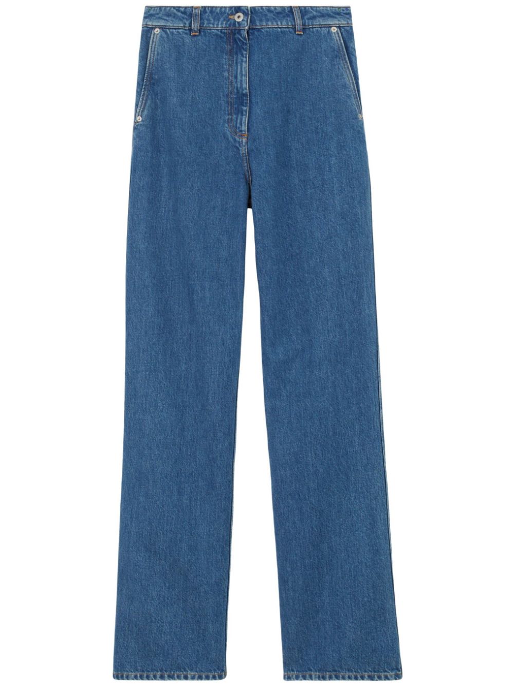 버버리 여성 high-waisted straight-leg jeans - Blue 8073110