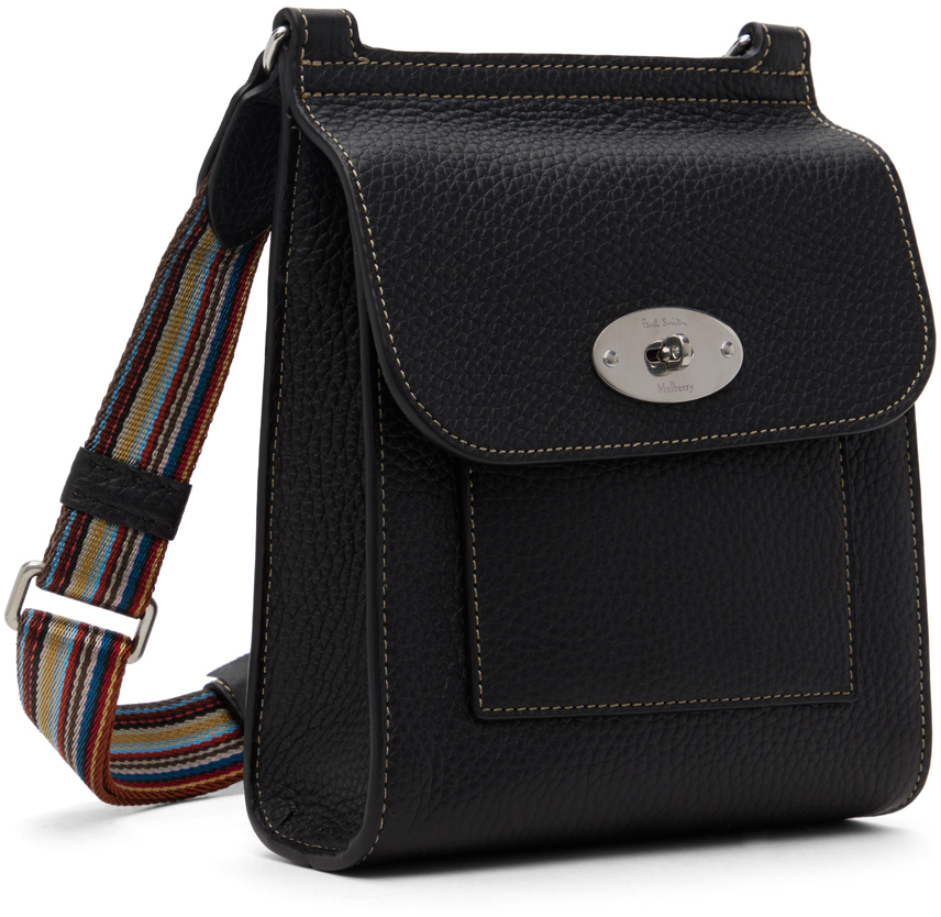 Mulberry x Paul Smith Small Antony Leather Crossbody Bag in Black