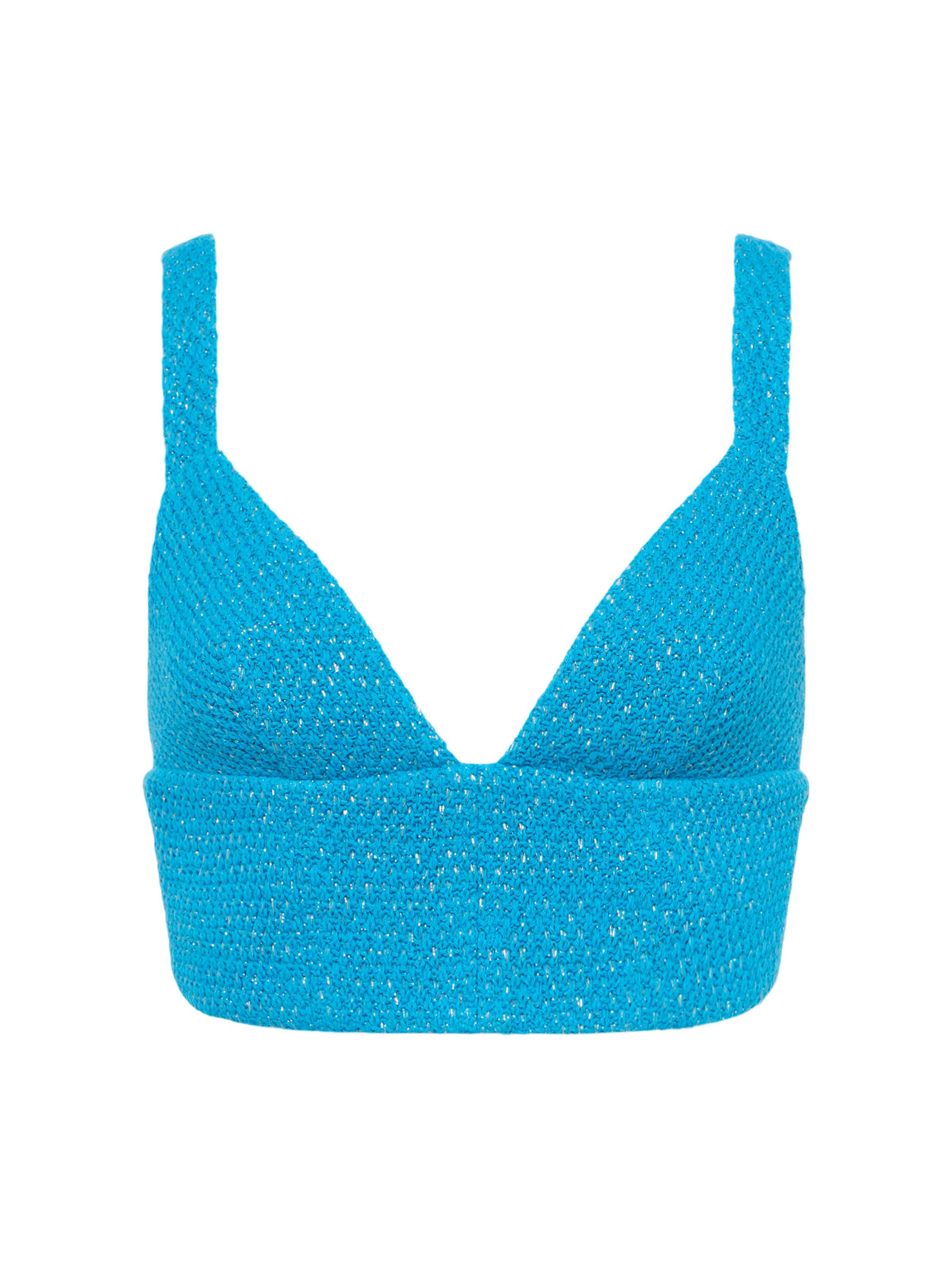 Castalia Knit Bra Top In Blue Teal