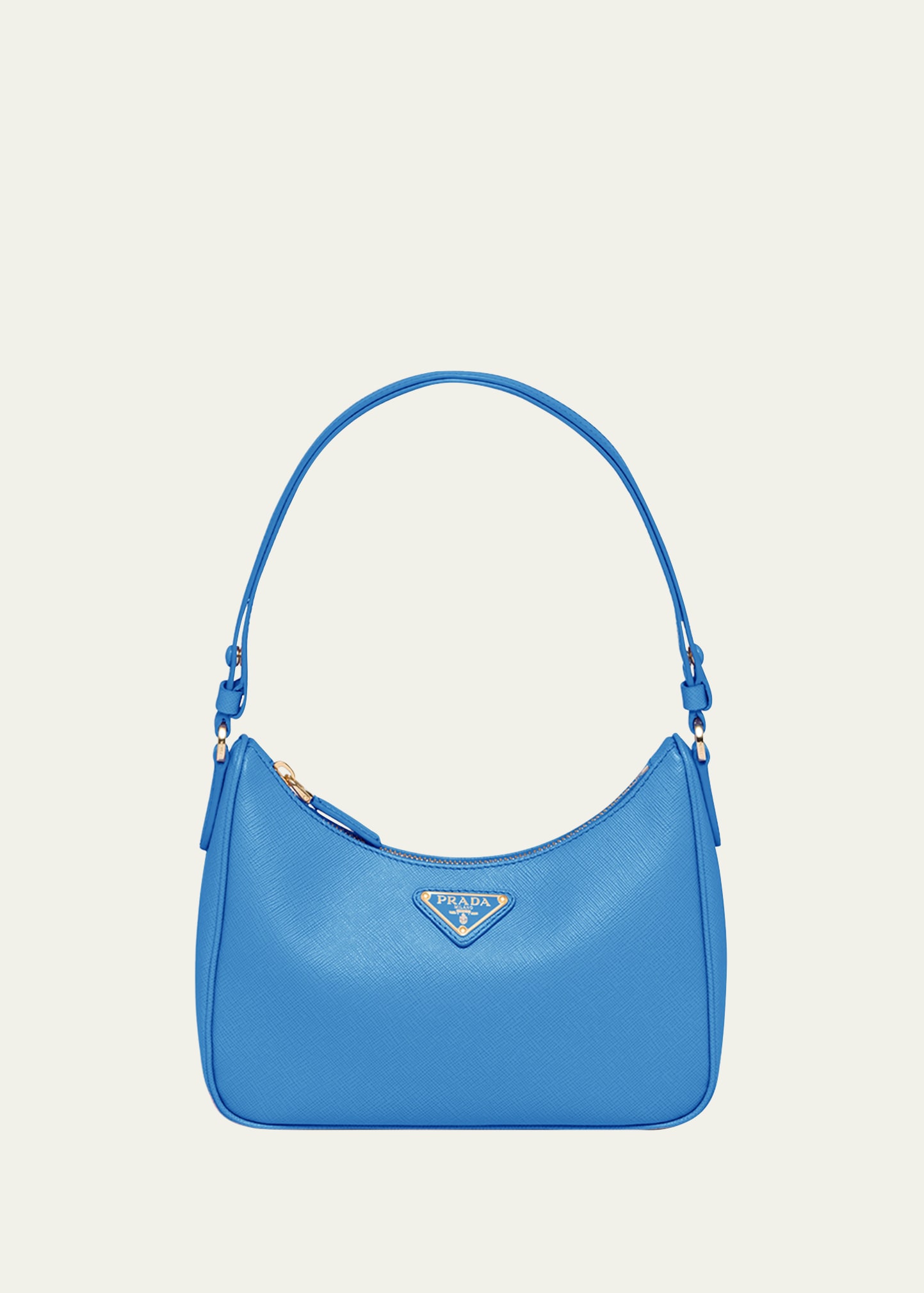 Prada Mini Saffiano Leather Shoulder Bag with Adjustable Strap