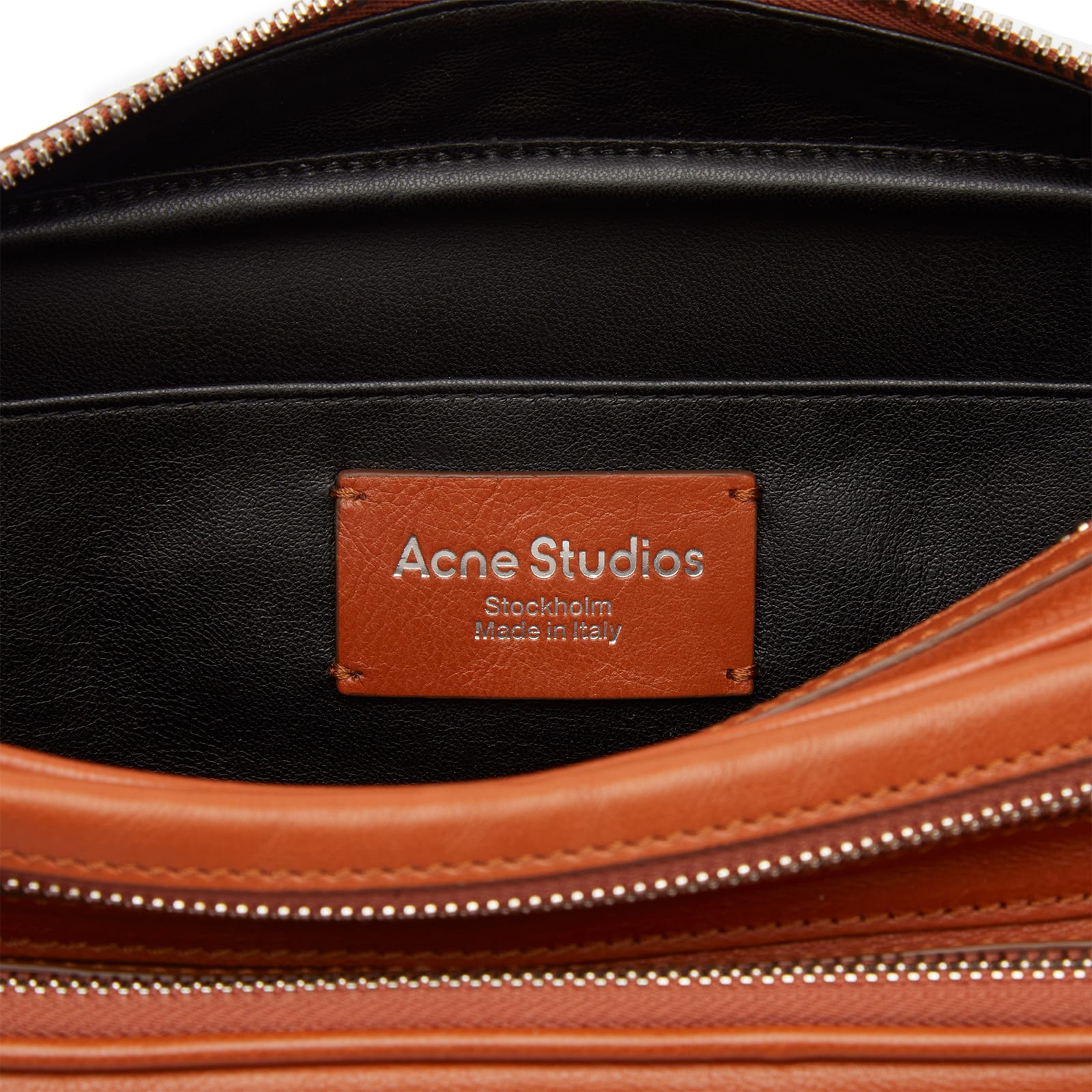 Acne Studios Women's Camero Leather Bag Small in Cognac Brown 