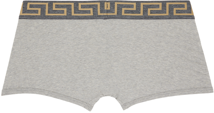 Versace Underwear Gray Greca Border Boxers