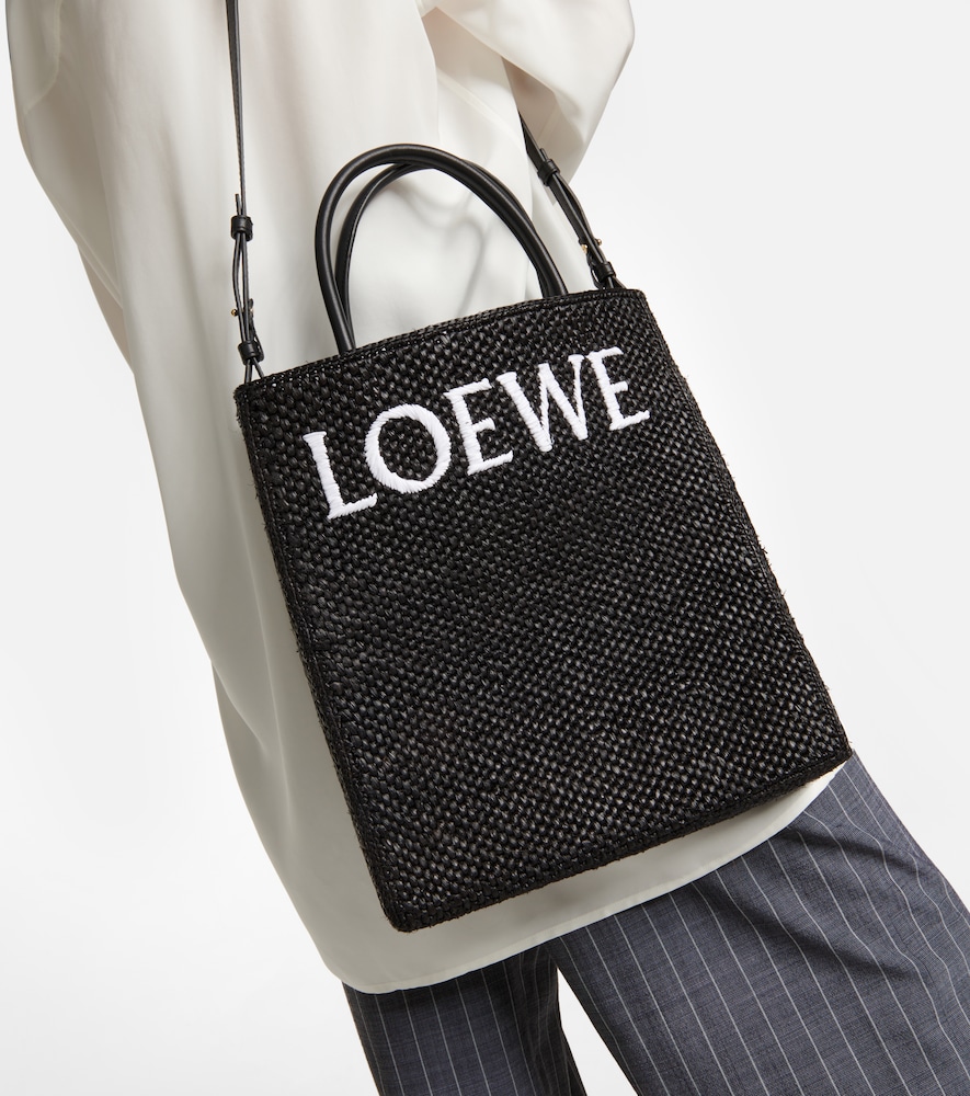 Loewe Leather Trimmed Raffia Tote Bag for Men