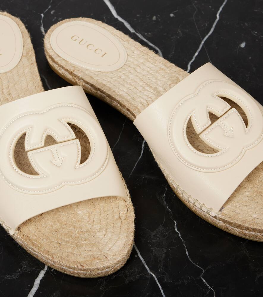 Gucci Gucci Cut leather espadrilles slides