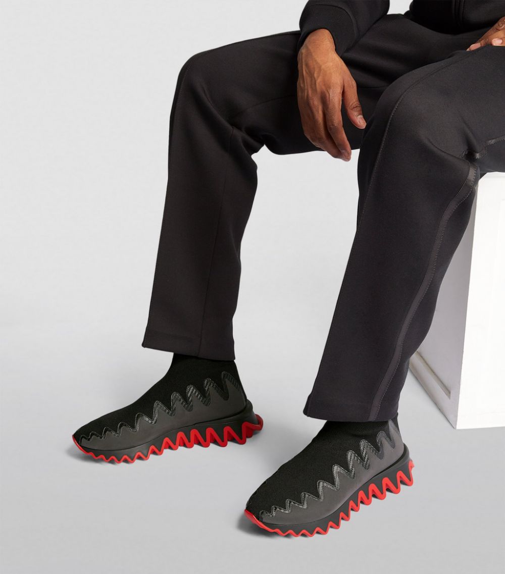 Christian Louboutin Black Sharky Sock Sneakers