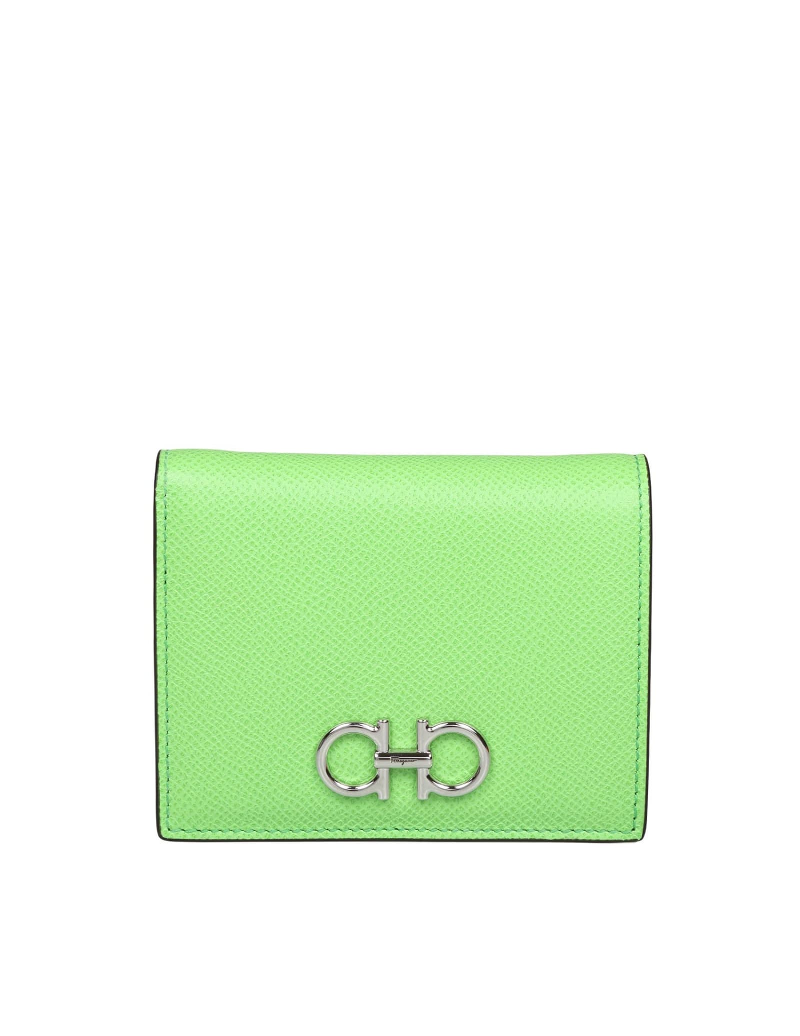 Salvatore Ferragamo Gancini Pebbled Wallet