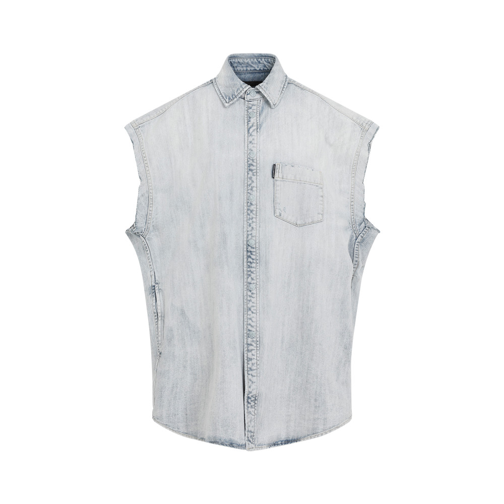 Light Blue Ripped Shirt