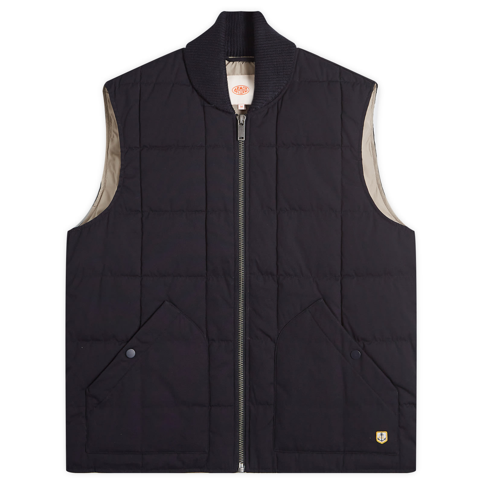 Armor-Lux Men's Padded Zip Vest in Rich Navy 72666-D85