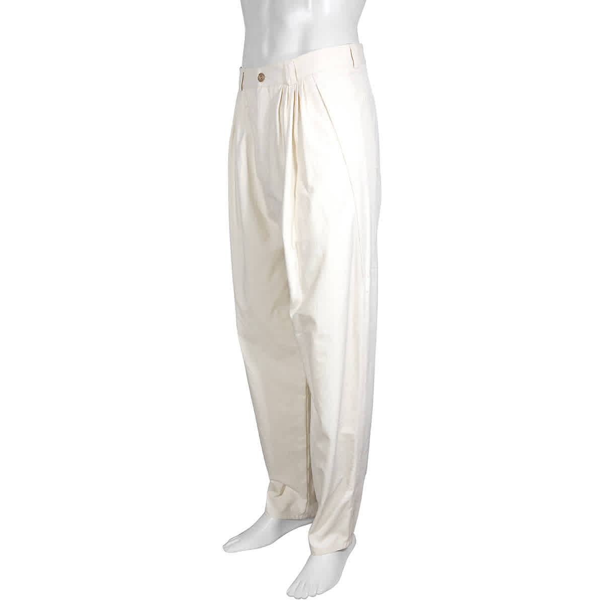 Gucci Cotton High-Waist Trousers, Brand Size 48 (Waist Size 34 ) in White