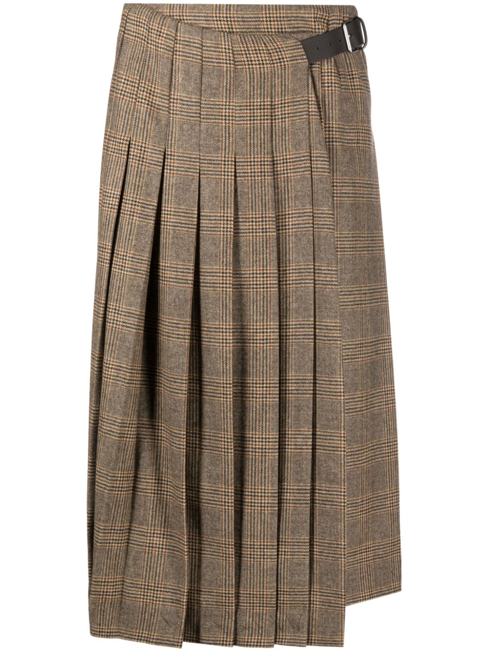 Quira 여성 check-pattern pleated skirt - Brown W3QQ215PW