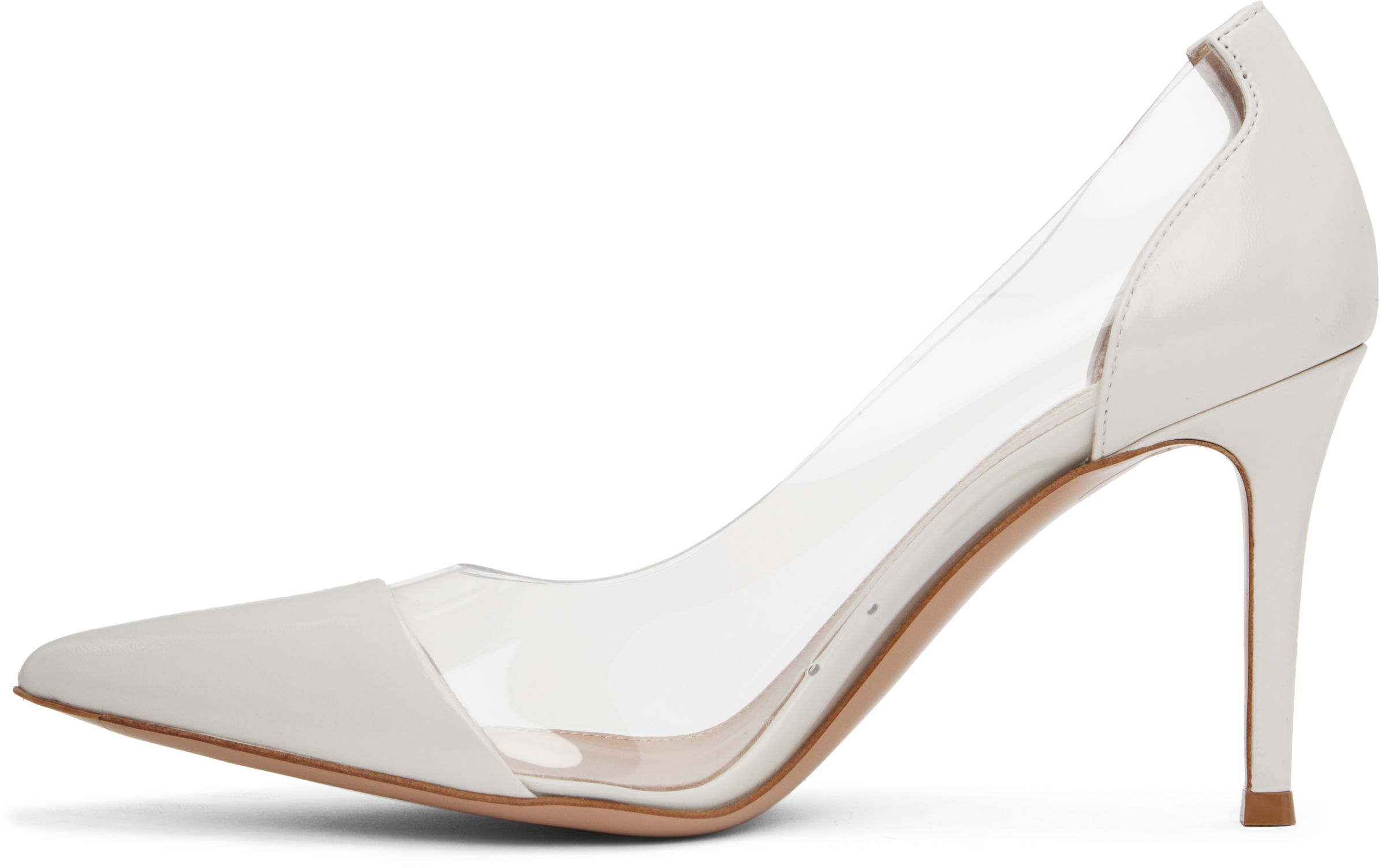Gianvito Rossi White Plexi 85 Heels