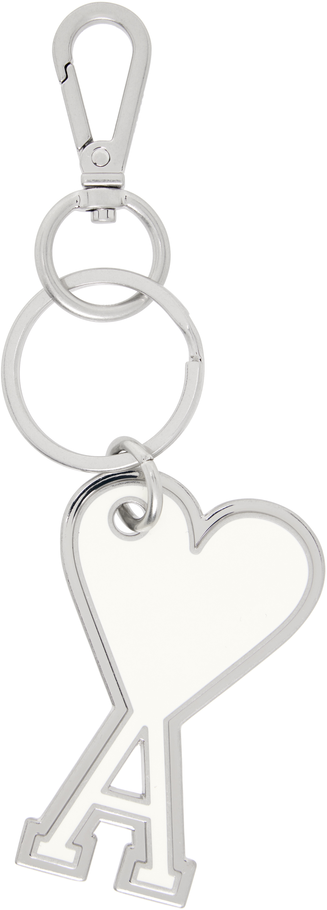 AMI Paris Silver & Off-White Ami de Coeur Keychain