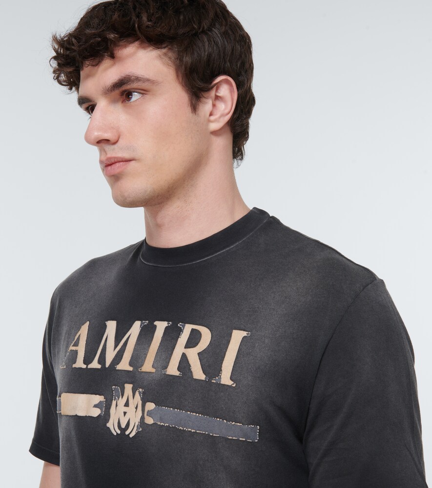 Amiri Logo Cotton T-shirt In Grey