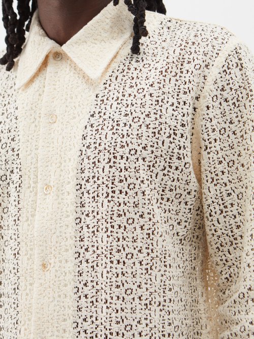 Sefr Jagou floral-crochet cotton shirt - Realry: Your Fashion
