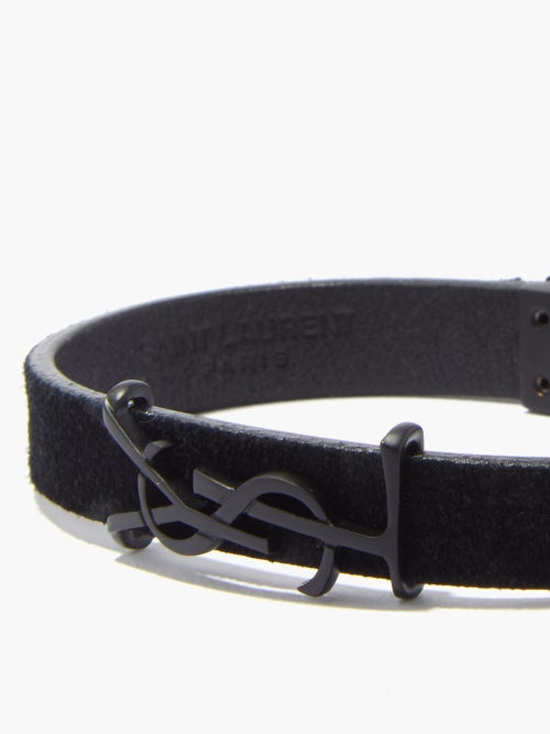 YSL logo-plaque leather bracelet, Saint Laurent