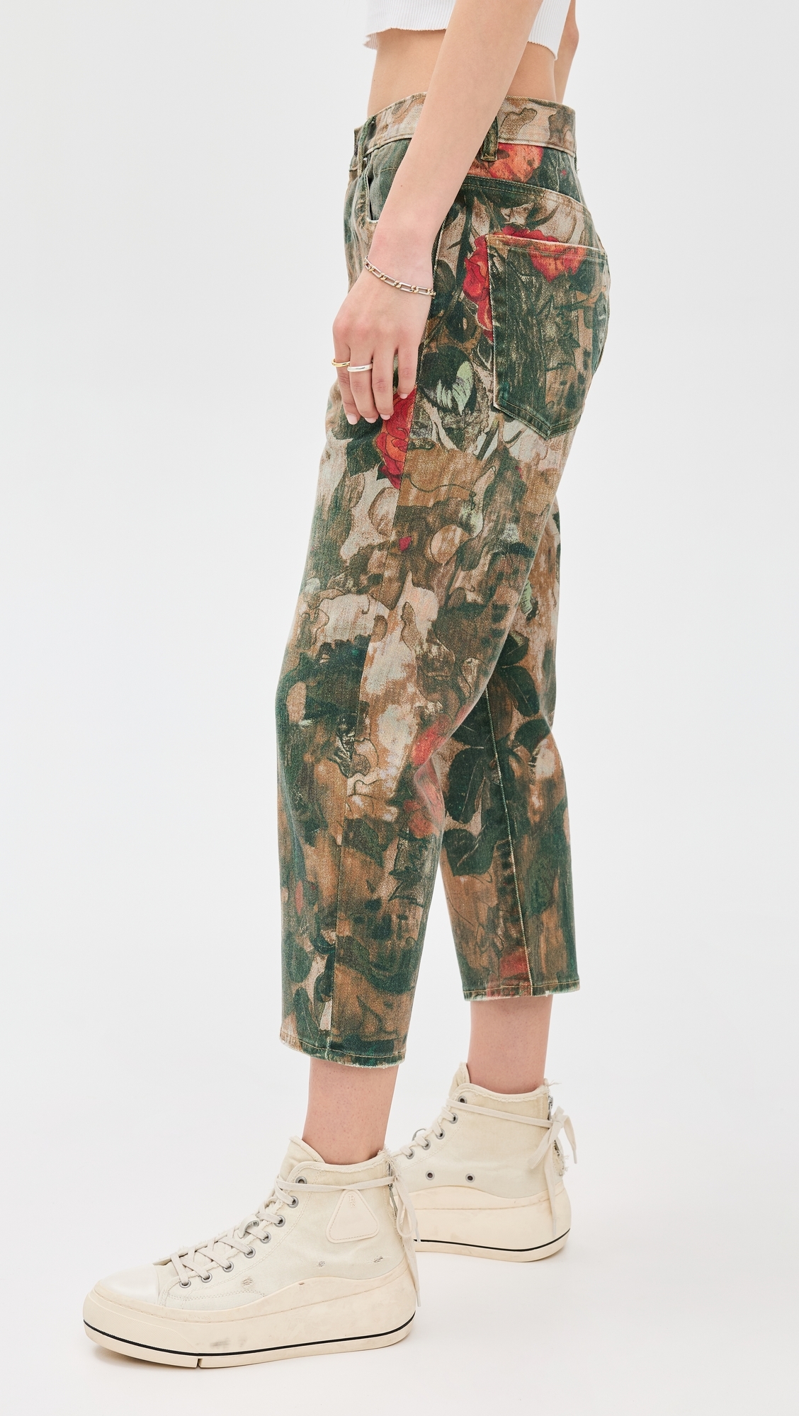 R13 Tailored Drop Jeans Printed Camo Rose