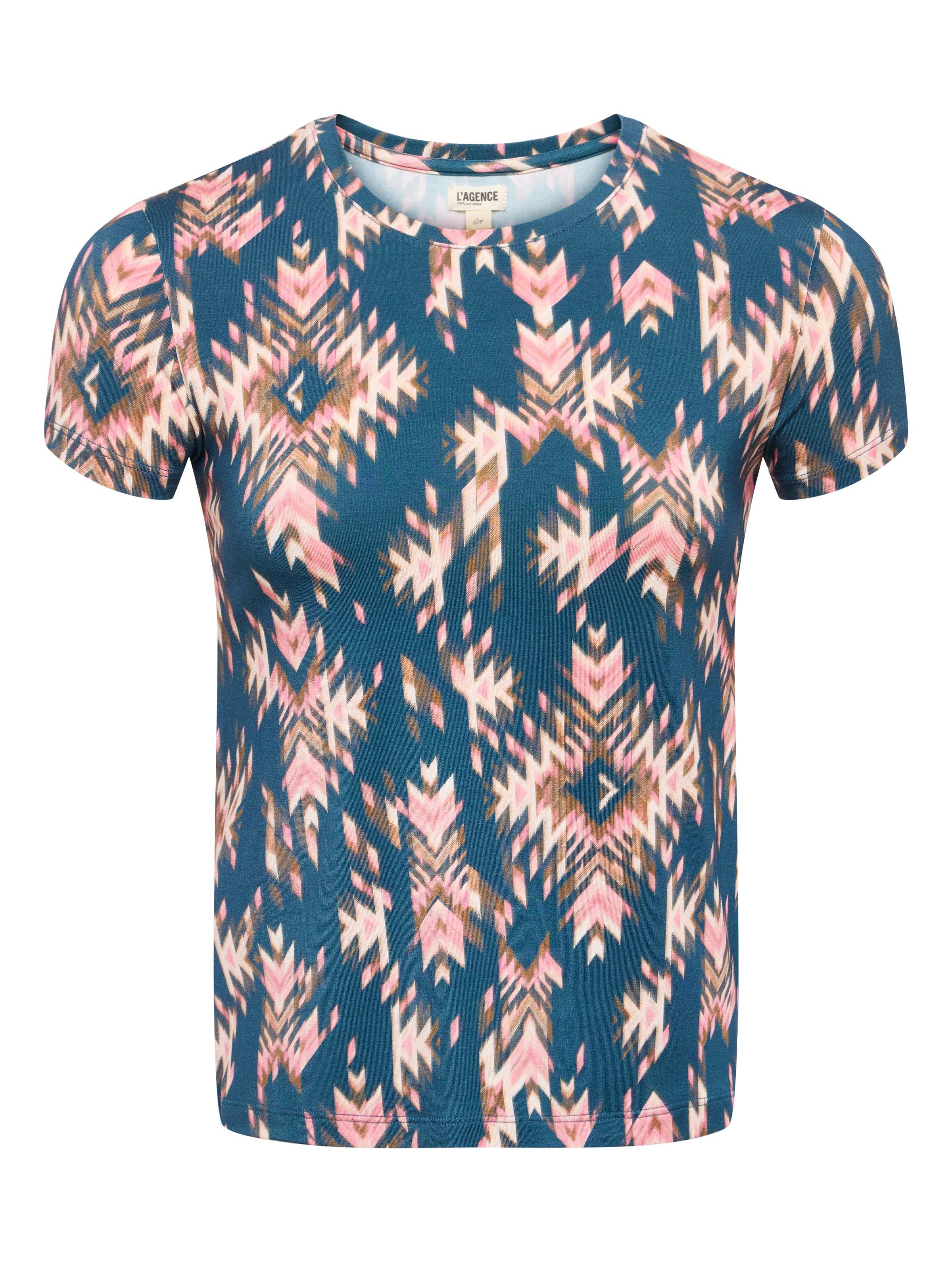 Ressi Fitted T-Shirt In Charcoal Multi Ganado Print