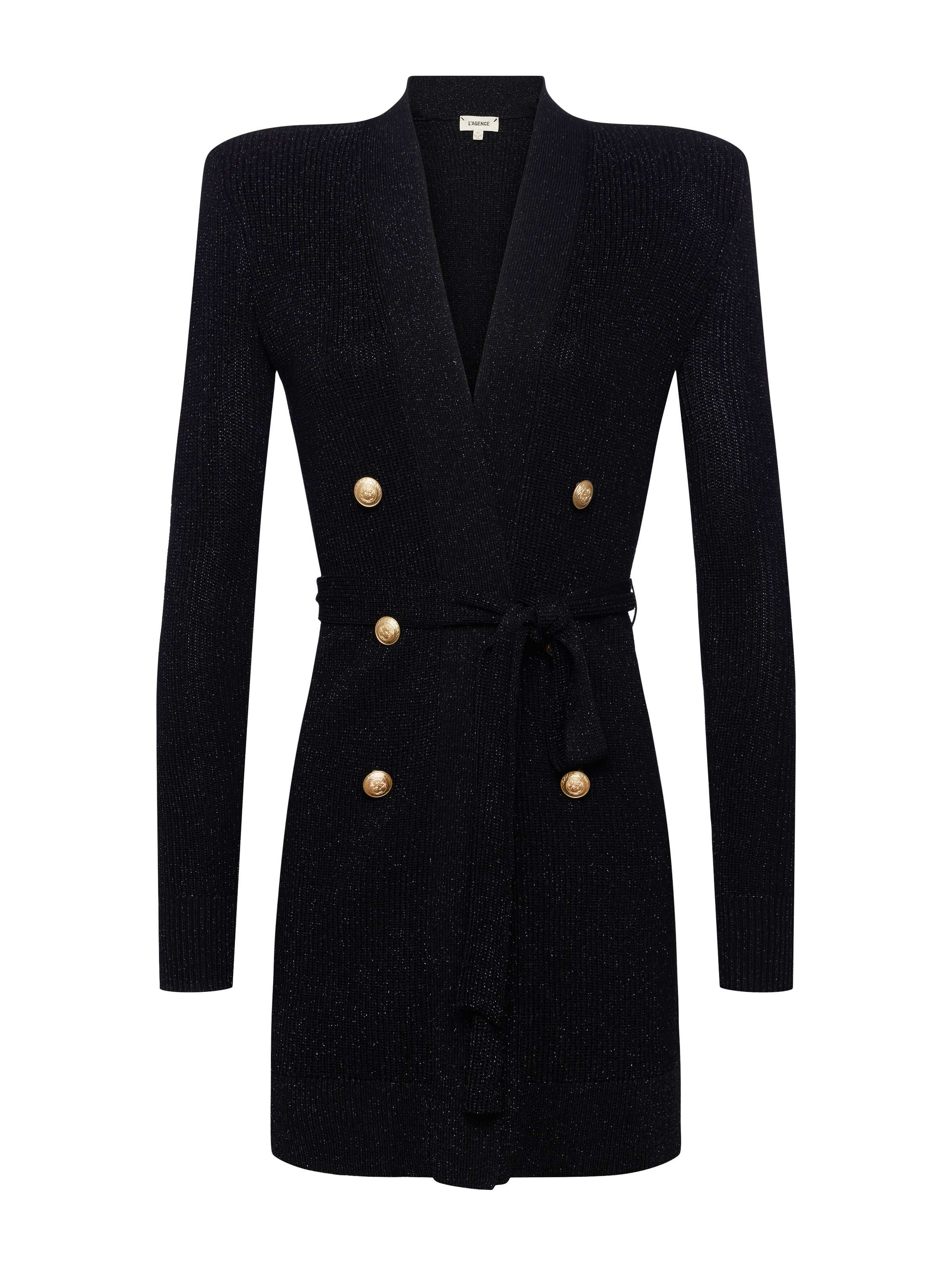 Noe Double-Breasted Cardigan In Black
