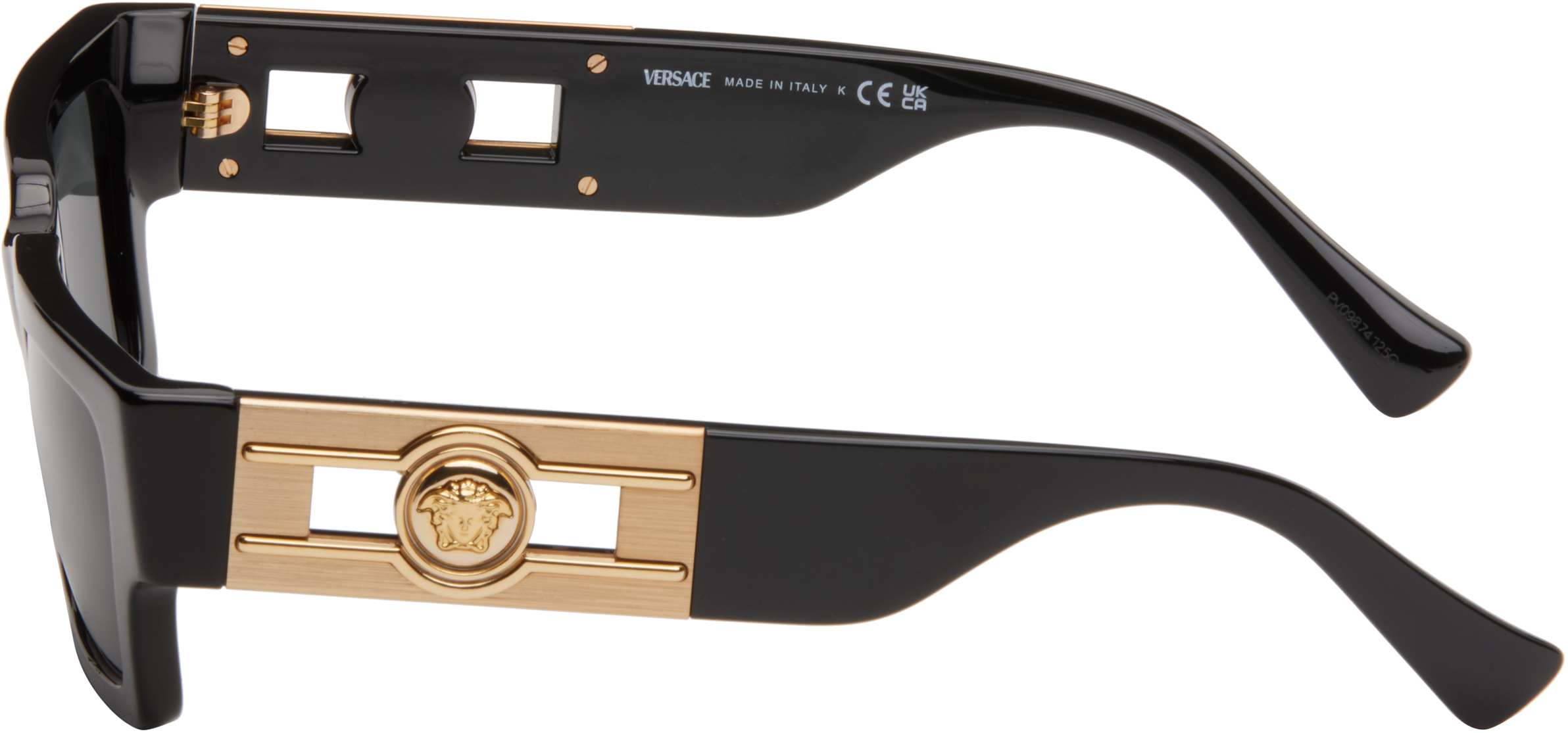 Versace Black Rectangle Acetate Sunglasses