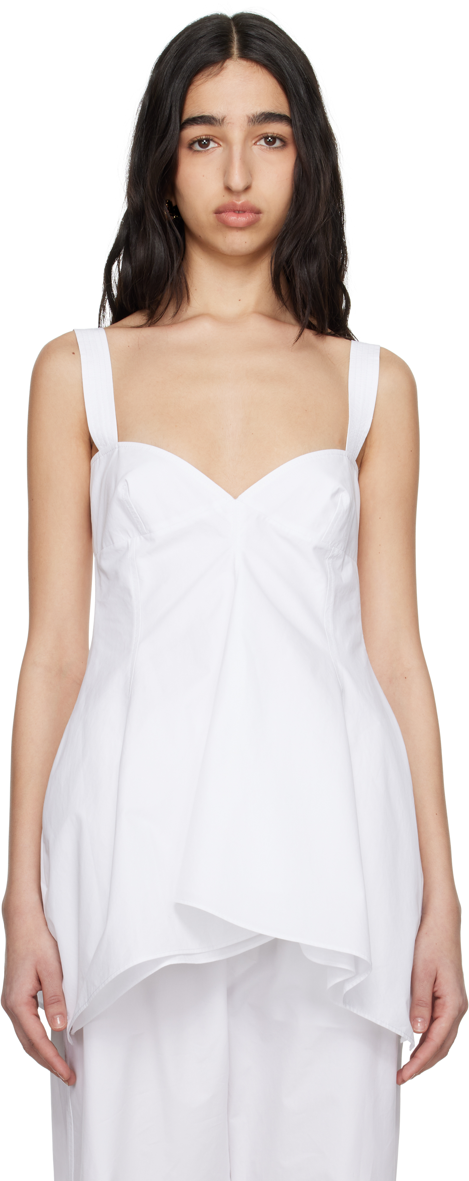 Carven White Heavy Poplin Top