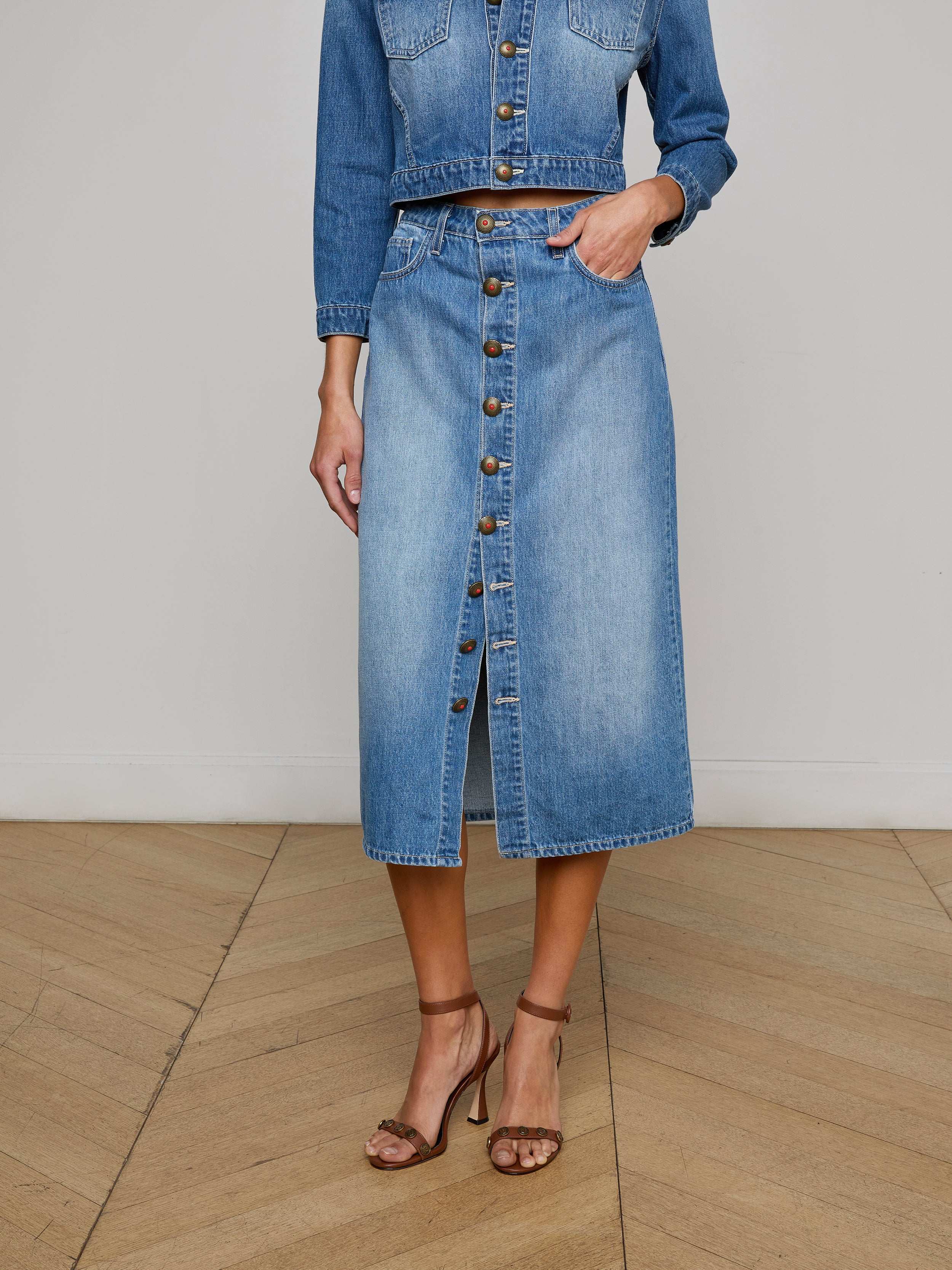 Kathleen Jean Midi Skirt In Bandera