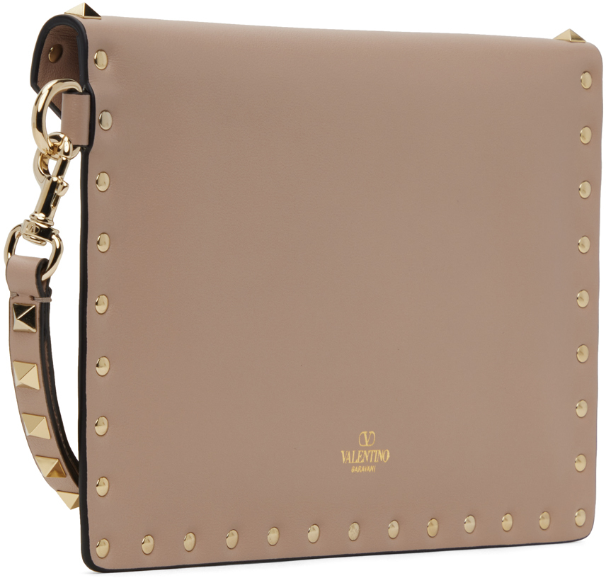 Valentino Garavani Taupe Rockstud Pouch