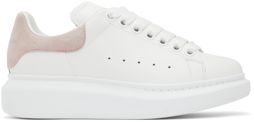 Oversized Sneakers In White And Metallic Pink