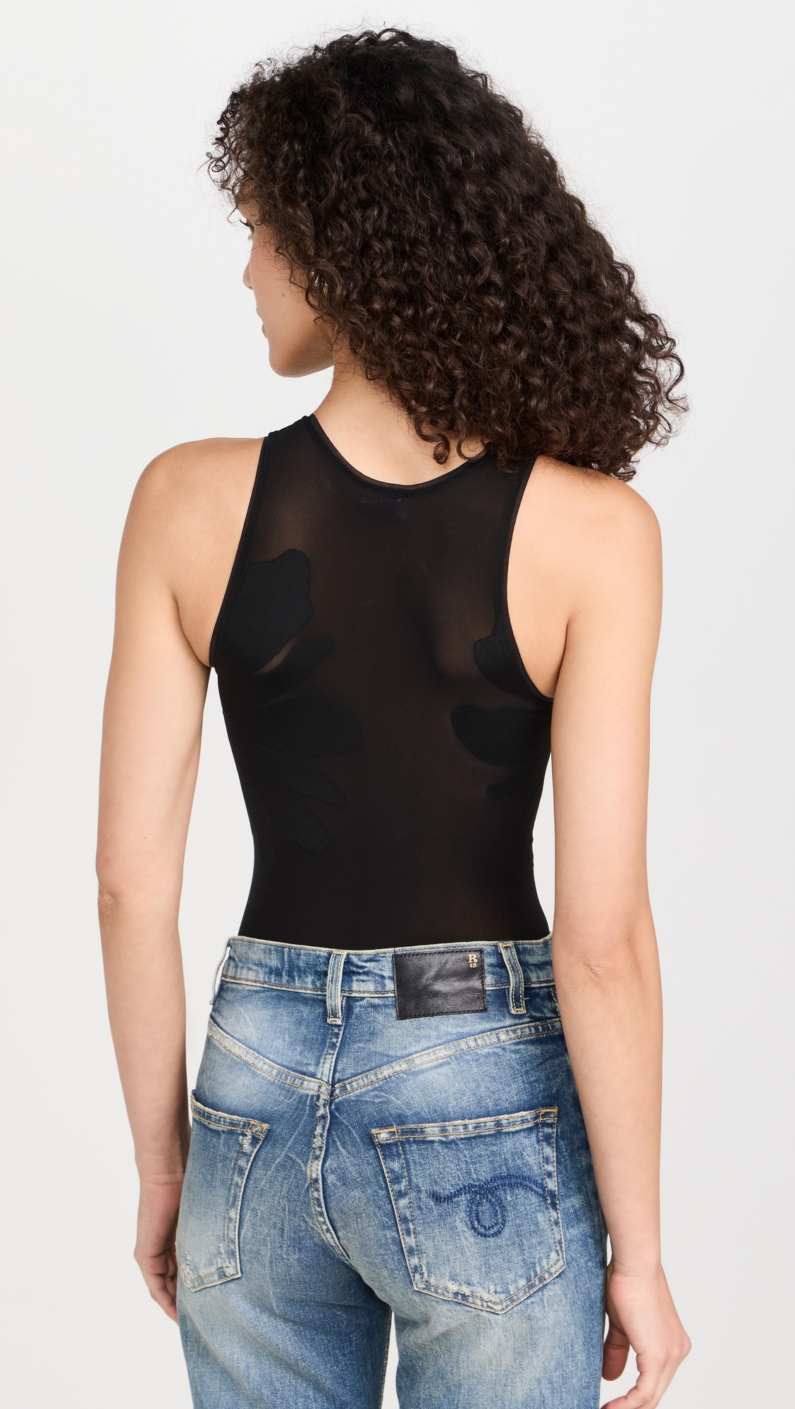 Body Tattoo Thong Bodysuit Black/Black