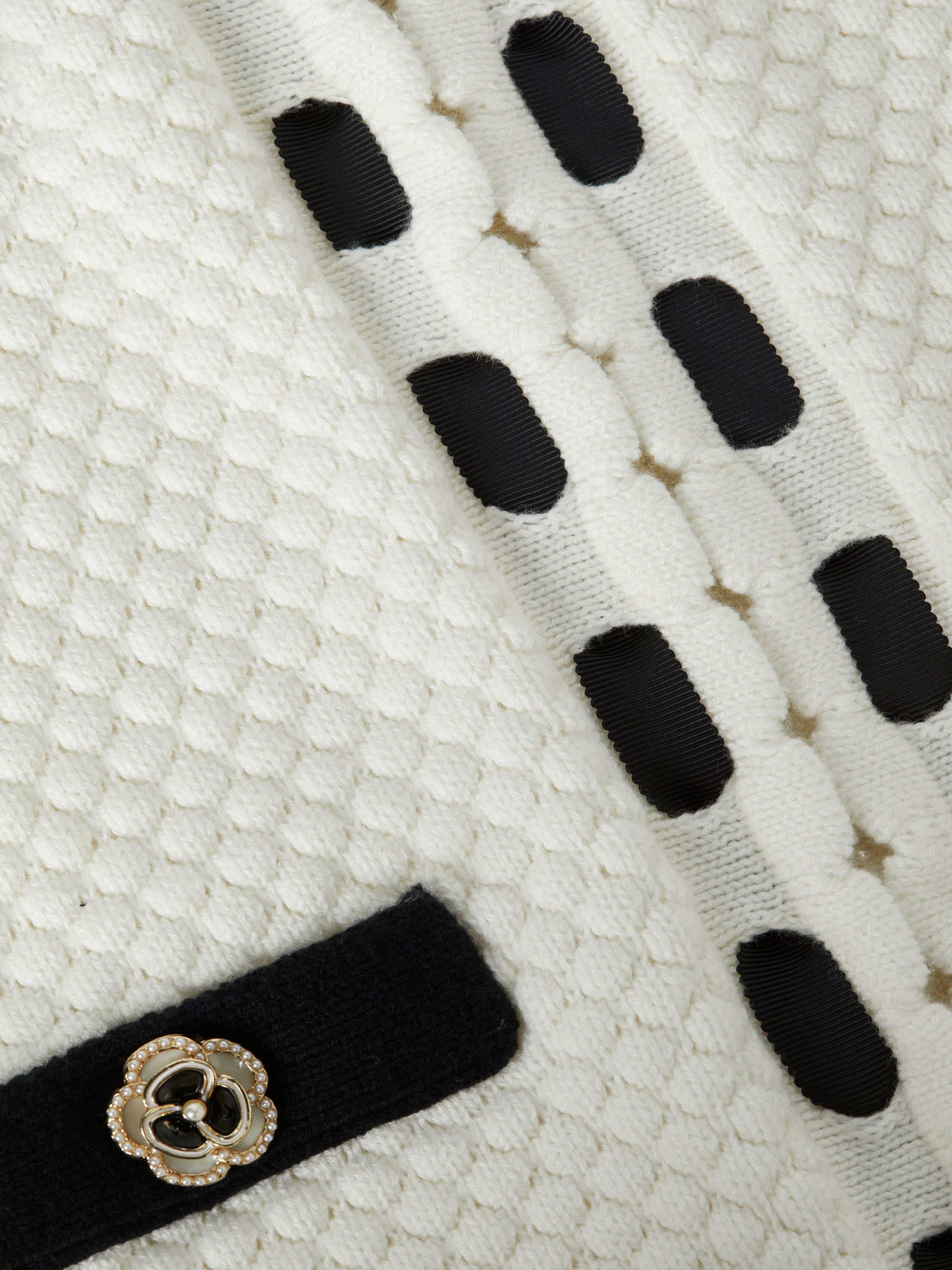 Astor Cardigan In Ivory/black