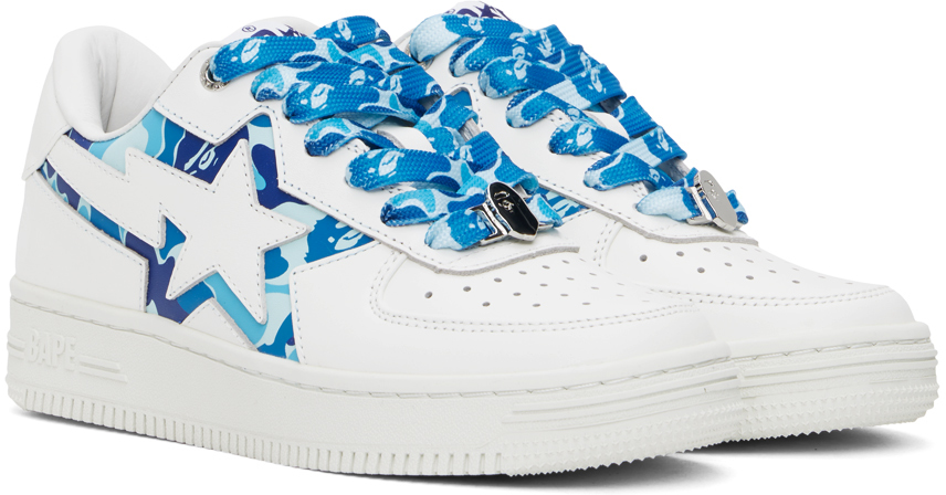 BAPE White & Blue STA Icon ABC Camo Sneakers