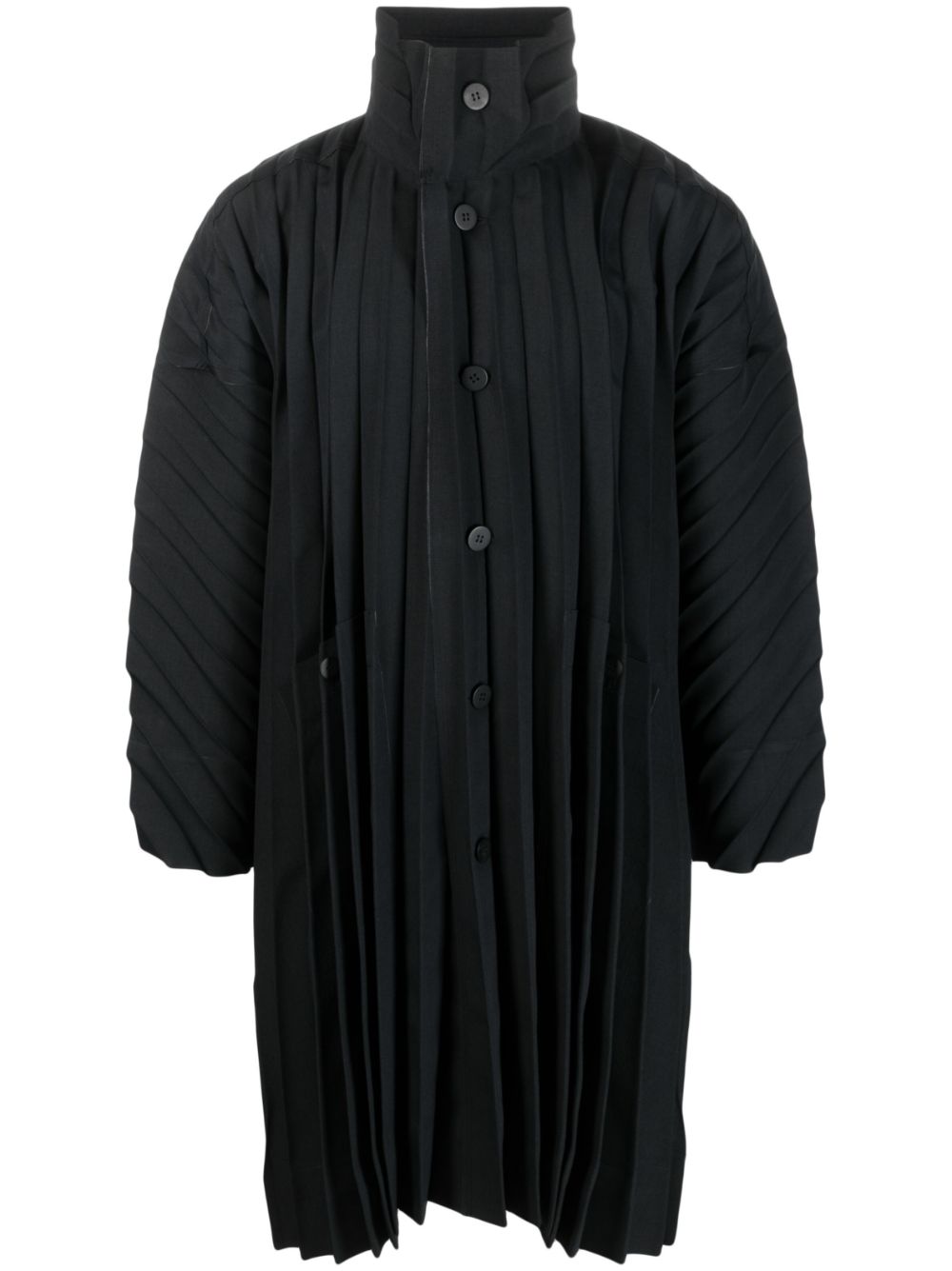 Homme Plisse Issey Miyake 남성 plissé single-breasted coat - Black HP36FA010