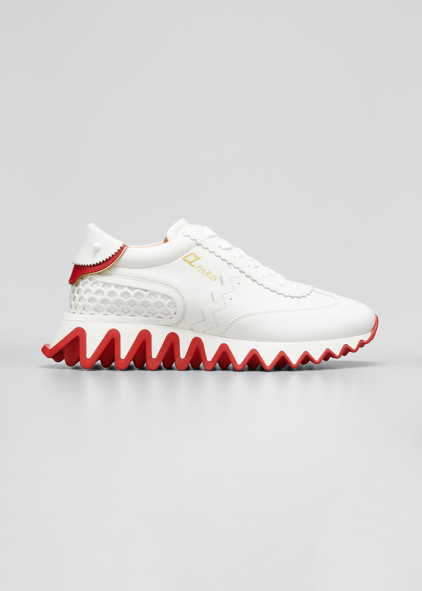 Loubishark Donna Red Sole Runner Sneakers In White