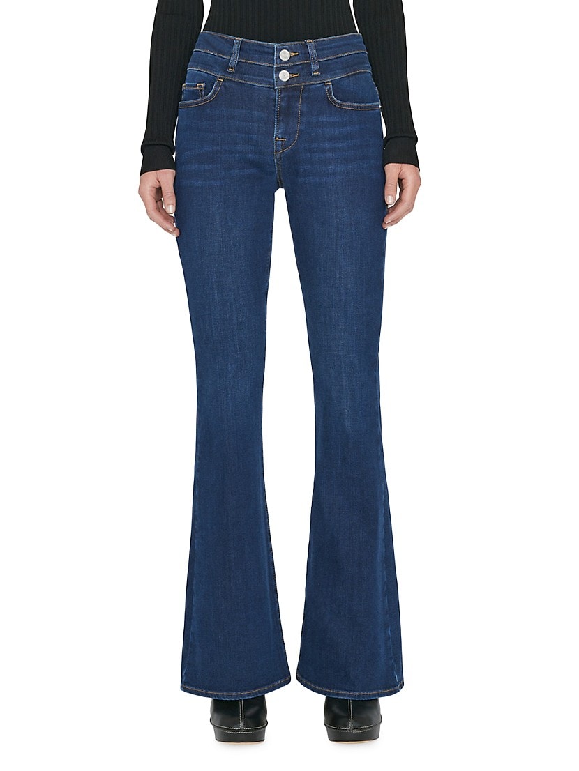 Double-Waist Flared Jeans