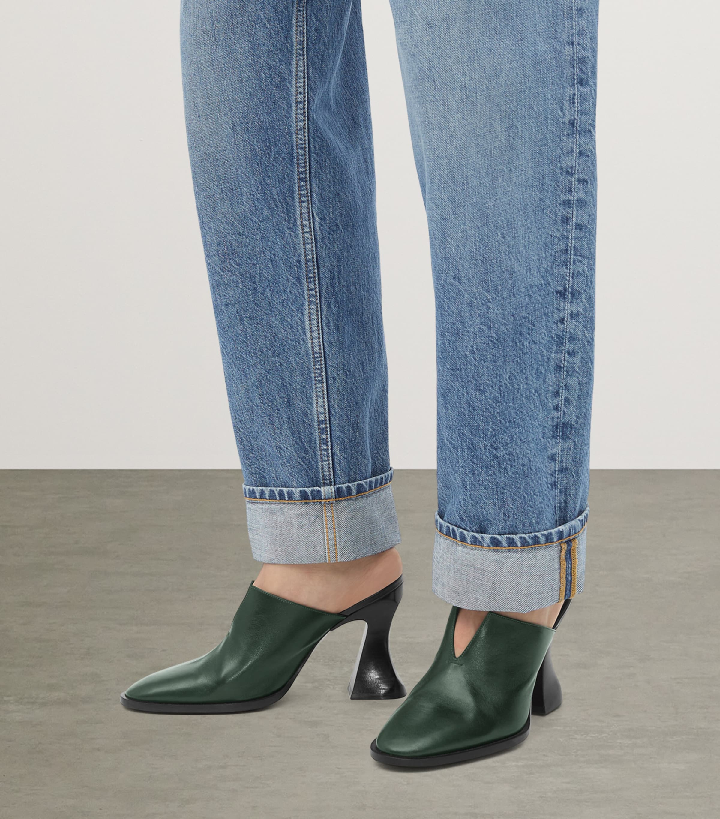보테가 베네타 여성 Leather Cha-Cha Heeled Mules 100 000000000007736981