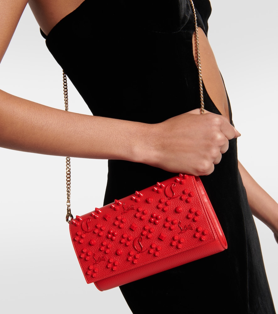 Christian Louboutin Paloma Embellished Leather Clutch Bag