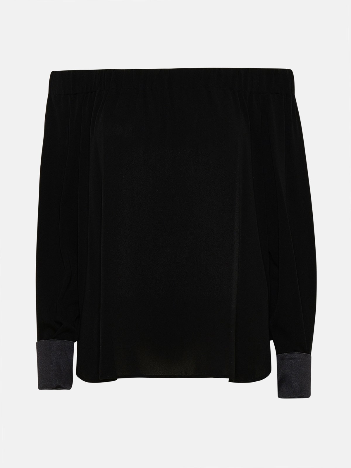 막스마라 여성 블랙 실크 패티노 셔츠