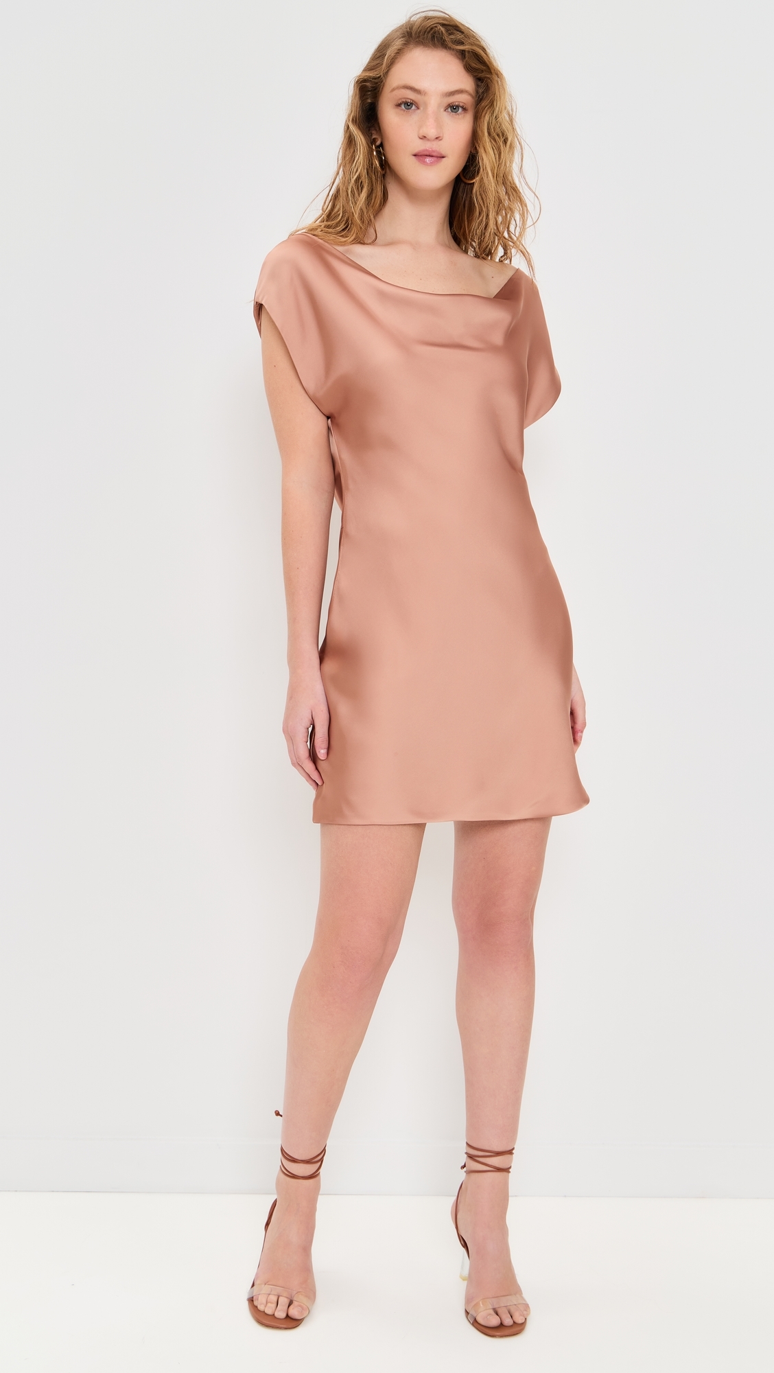 Cap Sleeve Maria Mini Dress Cappuccino