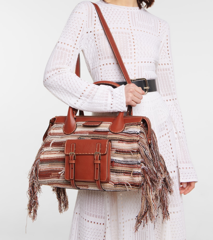 Edith Medium cashmere and leather tote