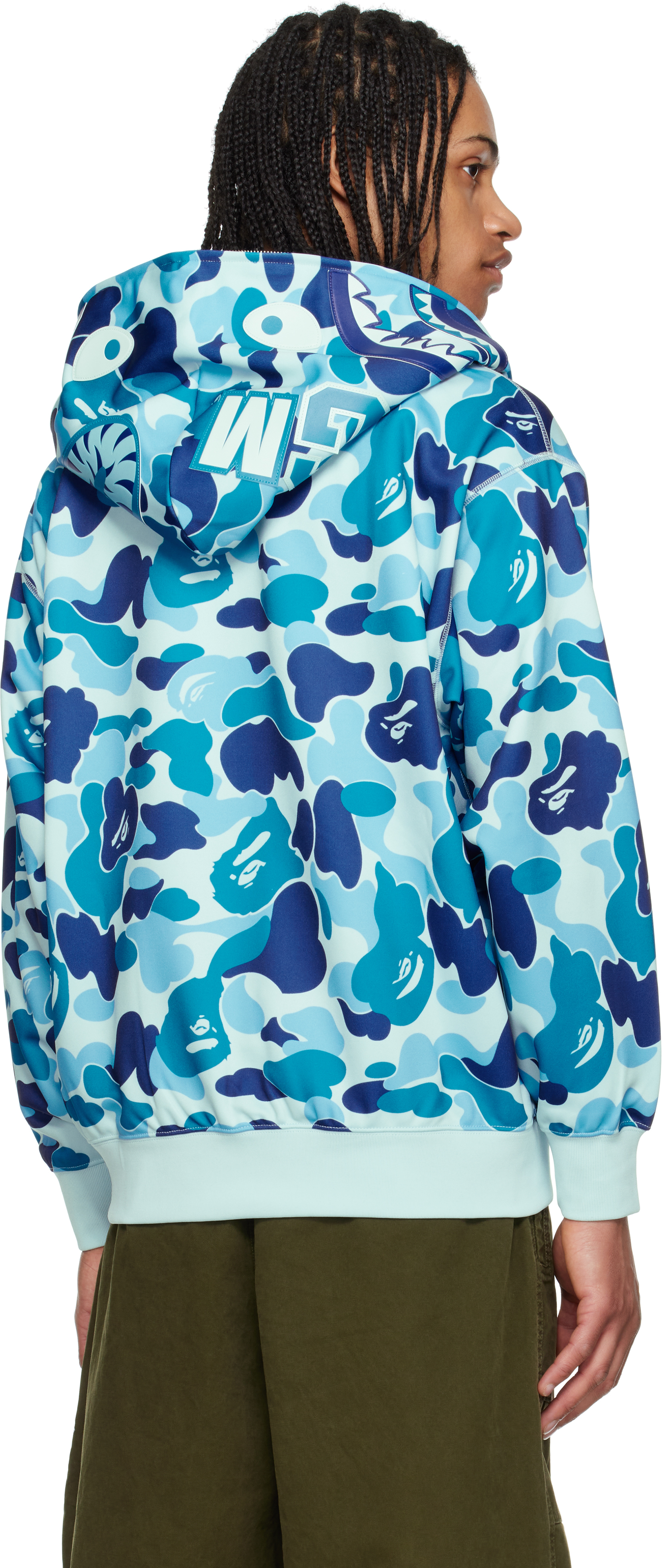 BAPE Blue ABC Camo Shark Full Zip Hoodie