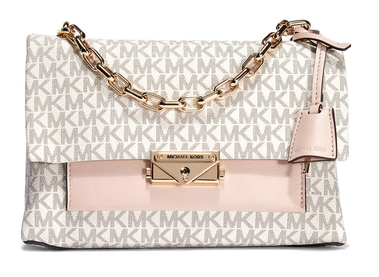 Michael Kors Cece Medium Signature Logo Shoulder Bag in Pink