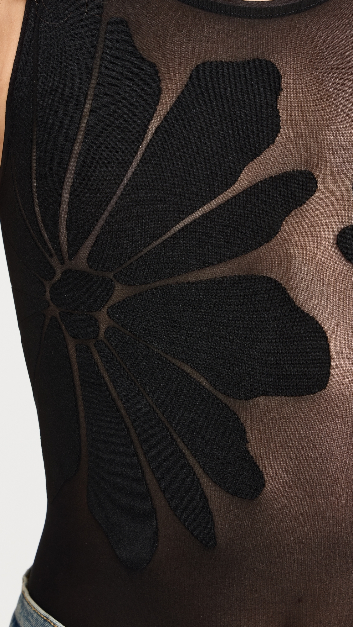 Body Tattoo Thong Bodysuit Black/Black