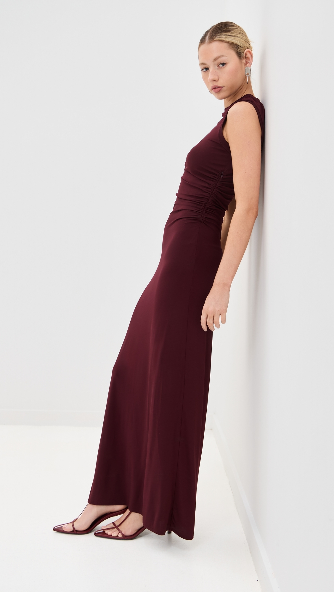 Fluid Jersey Dress Dark Cherry