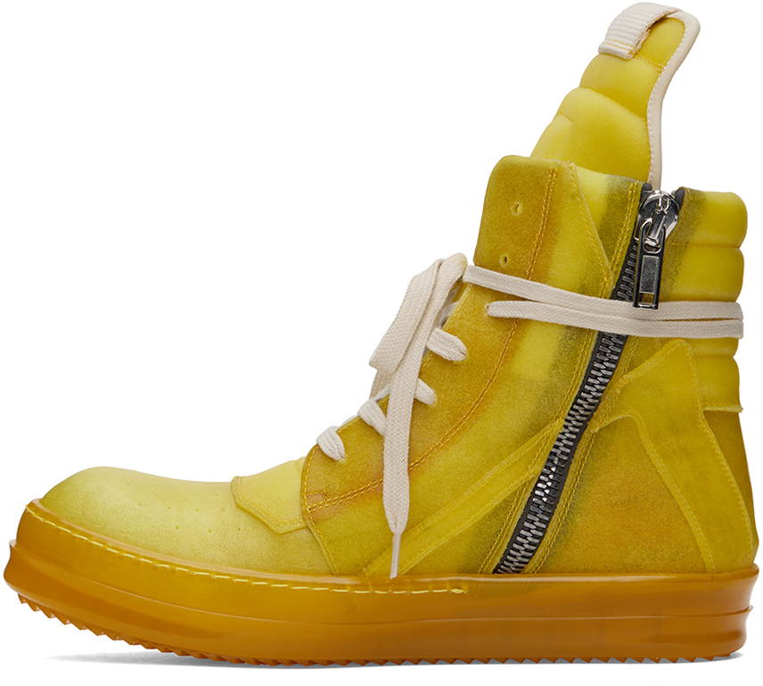 Rick Owens: Yellow Geobasket Sneakers